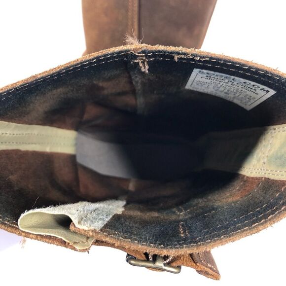 Sorel Major Pull On Boots Tan Brown Leather Mid Calf Buckle Moto 6.5 Nl2166-242 - Picture 10 of 12